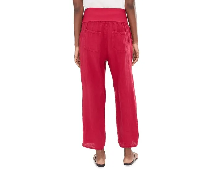 XCVI укороченные брюки Vasco из 100% льна со складками