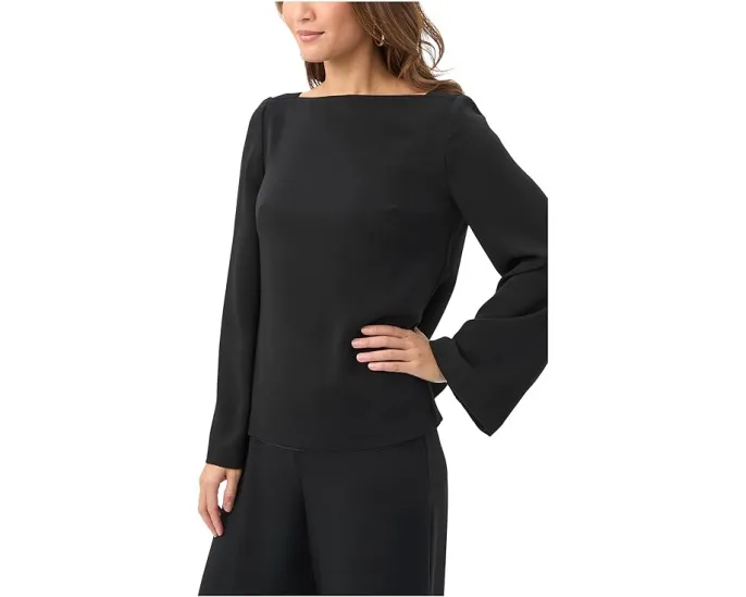 Топ Trina Turk Sarese с высоким воротником лодочкой и длинными рукавами