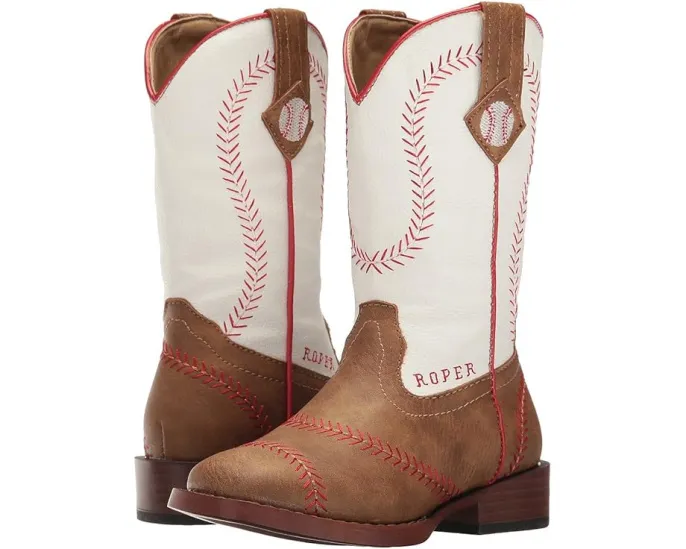 Детские ковбойские сапоги Roper Kids Baseball с бейсбольным принтом