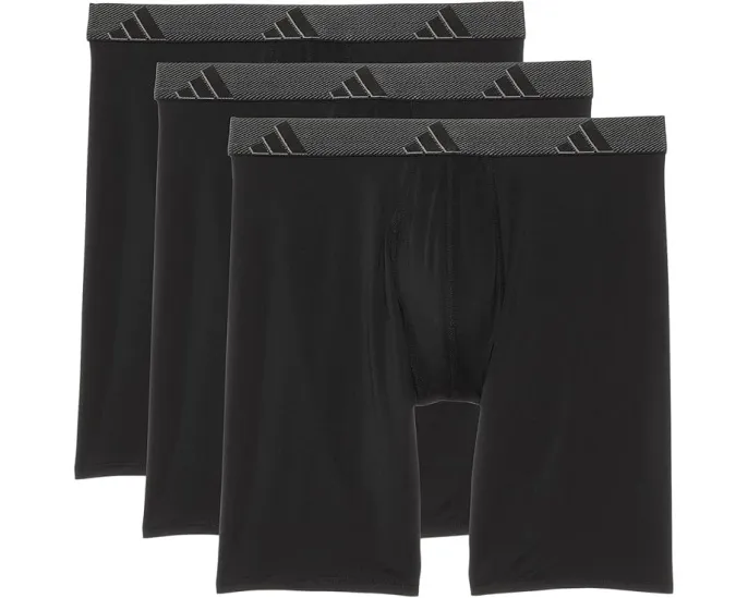 Длинные трусы-боксеры Adidas Athletic Fit Microfiber 3 шт с влагоотводящей тканью