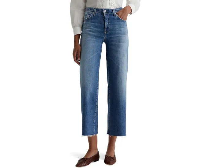 Джинсы AG Jeans Saige с широкими штанинами и принтом в стиле открытки