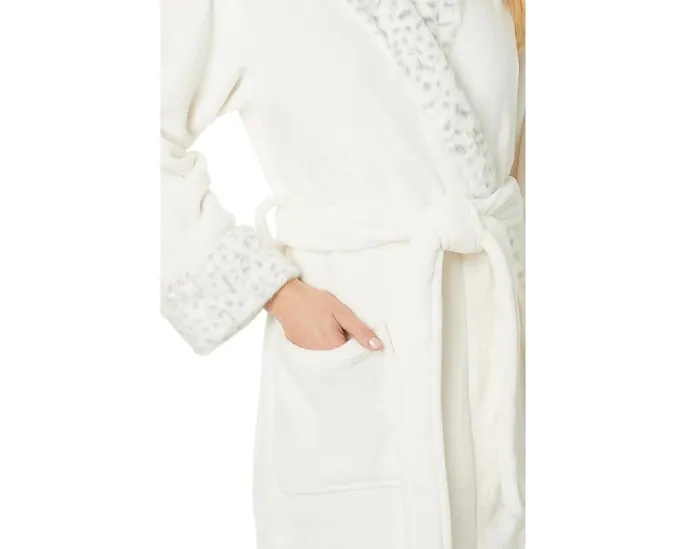 N by Natori Plush Lynx халат с поясом и принтом