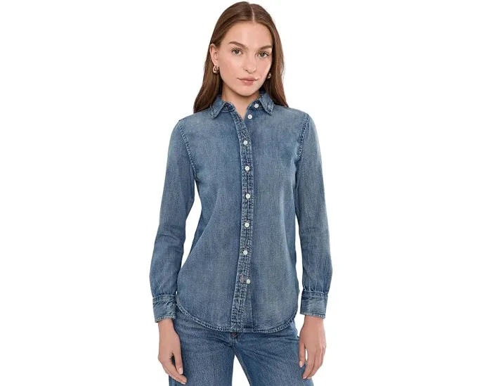 Джинсовая рубашка Lauren Ralph Lauren Classic Fit с вышитым логотипом