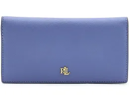 Ультратонкий кожаный кошелек Lauren Ralph Lauren с узором «перекрестная штриховка»