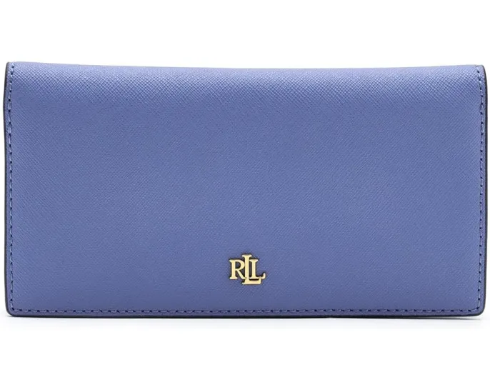 Ультратонкий кожаный кошелек Lauren Ralph Lauren с узором «перекрестная штриховка»