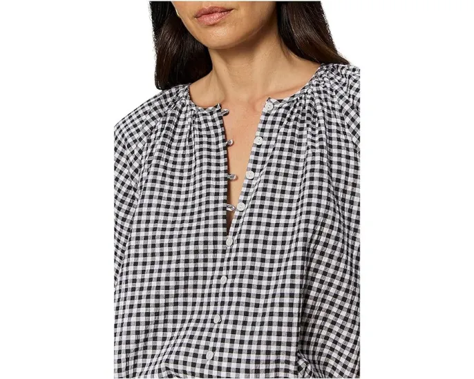Блуза Sanctuary Perfect Gingham Button с V-образным вырезом и регланными рукавами