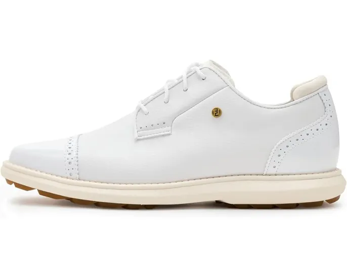 FootJoy Traditions Spikeless Cap Toe с кожаным верхом и бесшиповой подошвой