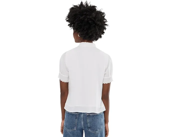 Топ CeCe с коротким рукавом и отделкой в виде ракушки