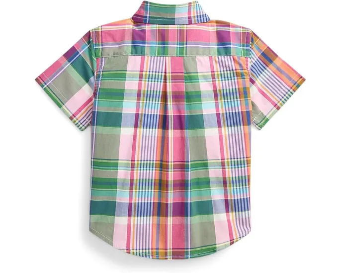 Рубашка Polo Ralph Lauren Kids из хлопкового поплина в клетку для младенцев