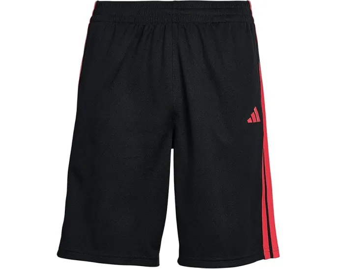 Adidas Kids Essentials 3 полоски шорты черные с красным