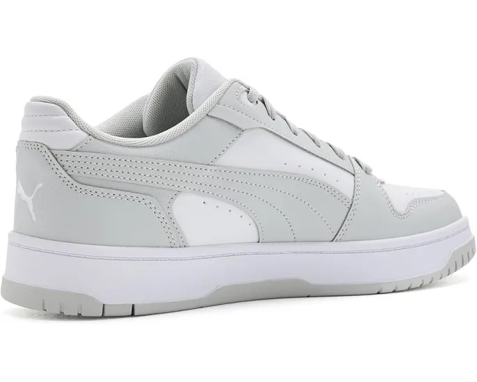 Кроссовки Puma Rebound Slam Lo Shoes с кожаным верхом в сером и белом цветах