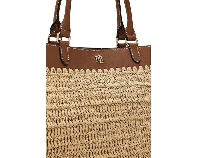 Соломенная сумка тоут Lauren Ralph Lauren Kyla с кожаной отделкой