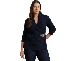 Свитер Lauren Ralph Lauren Plus Size из хлопка с пряжкой