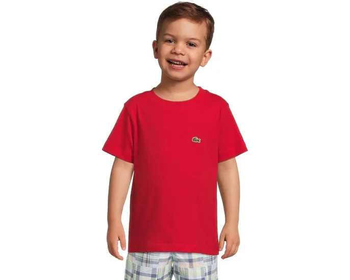 Футболка Lacoste Kids Core Tee из хлопка с вышитым крокодилом