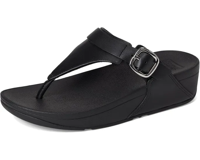 Сандалии FitFlop Lulu Adjustable Leather Toe Post с платформой и регулируемой пряжкой