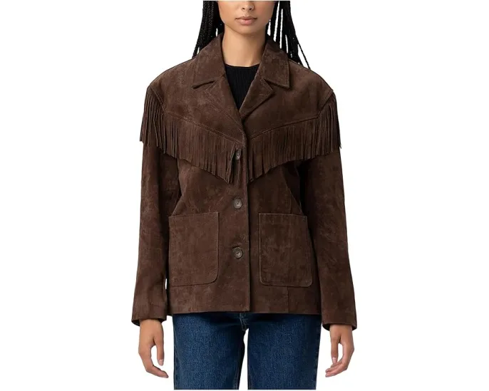 Блейзер Blank NYC из натуральной замши с бахромой