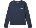 Футболка с длинным рукавом и карманом Ghost Pups Logo Box для подростков Vineyard Vines Kids