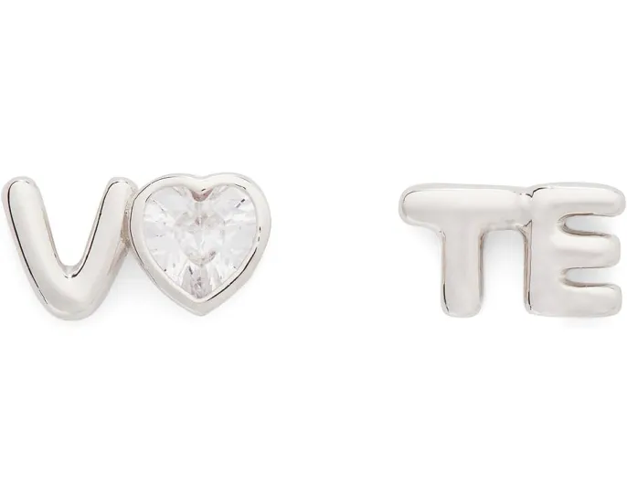 Серьги-гвоздики Have Your Say Studs с надписью от Kate Spade New York