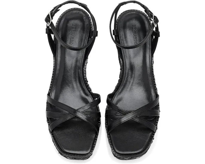 Босоножки Bernardo Cairo на платформе с плетением из рафии