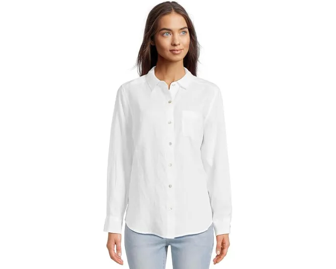 Расслабленная рубашка Tommy Bahama с длинным рукавом из льна для отдыха на побережье