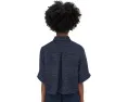 Рубашка Eileen Fisher Petite с классическим воротником из льняной марли в полоску