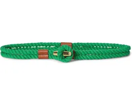 Тонкий ремень Lauren Ralph Lauren из веревки с кожаной отделкой