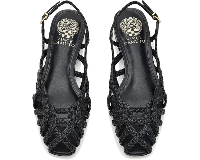 Плоские босоножки Stiorra с плетеными бретелями и квадратным каблуком Vince Camuto