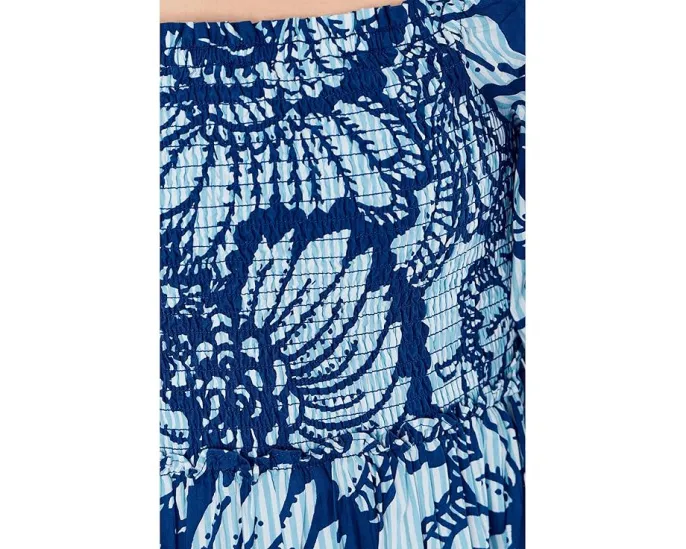 Lilly Pulitzer платье макси с коротким рукавом и присборенным лифом