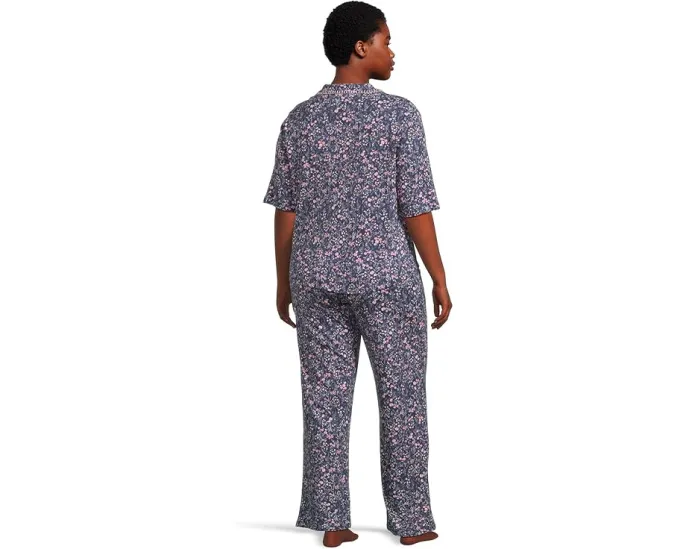 Пижамный комплект Karen Neuburger с коротким рукавом и отложным воротником