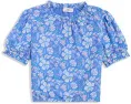 Топ Vineyard Vines Kids Emmy Pintuck с короткими рукавами и сборками