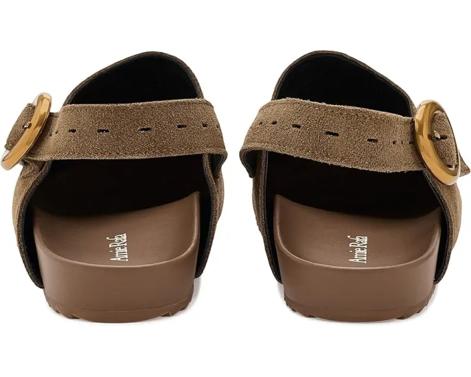 Сабо Toni Suede Clogs от Amie Rafa на танкетке серо-коричневые