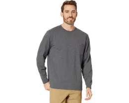 L.L.Bean футболка Carefree Unshrinkable с карманом и длинными рукавами из двойного кольцевого прядения