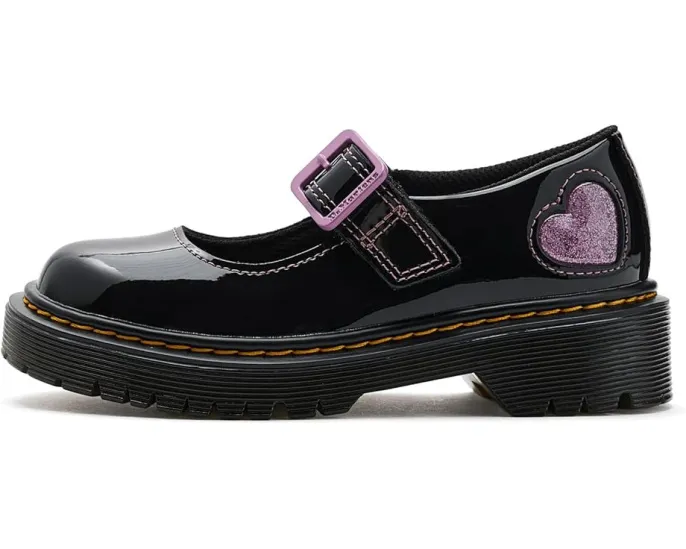 Туфли Mary Jane Dr. Martens Bex J с блестящим сердцем на массивной подошве