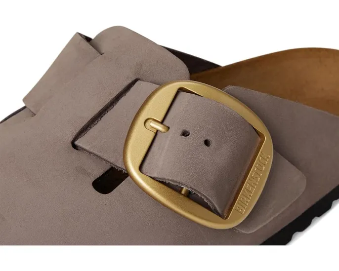 Клоги Birkenstock Boston Big Buckle из нубука с пробковой стелькой