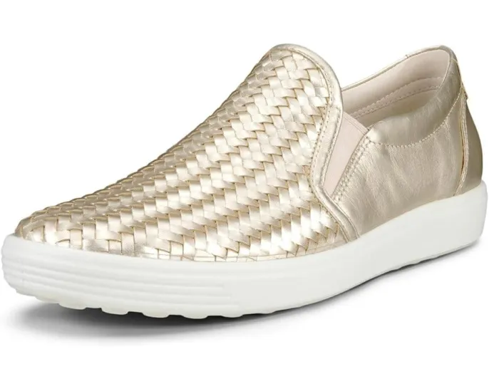 ECCO Soft 7 Woven Slip-On II женские мокасины из цельнозерновой кожи