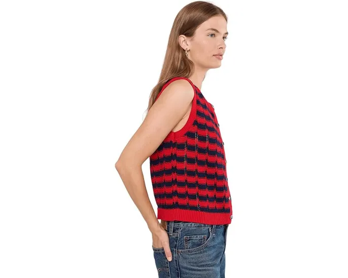 Жилет Isla Striped Button Front Vest от 525 america с контрастными полосками
