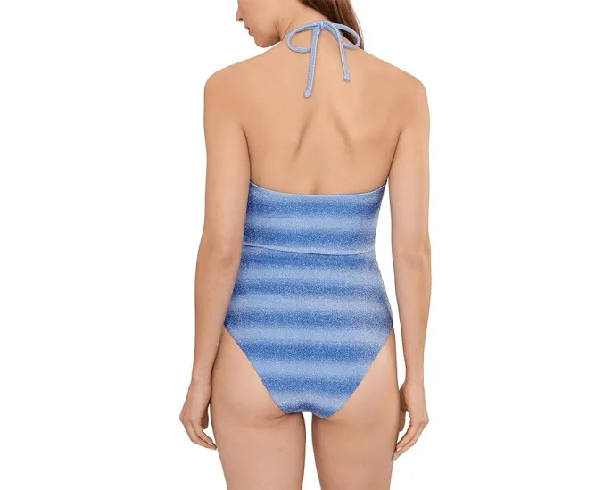 Цельный купальник Phoenix с полосатым принтом и вырезом-холтер