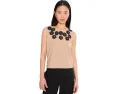 Топ NIC+ZOE Petite без рукавов с аппликацией из органзы и бисером