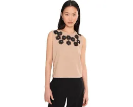 Топ NIC+ZOE Petite без рукавов с аппликацией из органзы и бисером