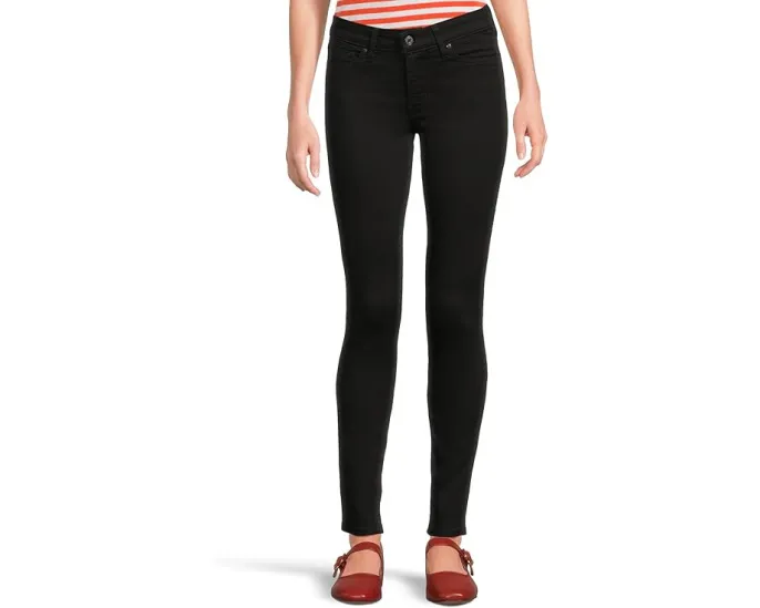 Узкие джинсы Levi's Womens 711 Skinny с кожаным патчем и эластичной тканью