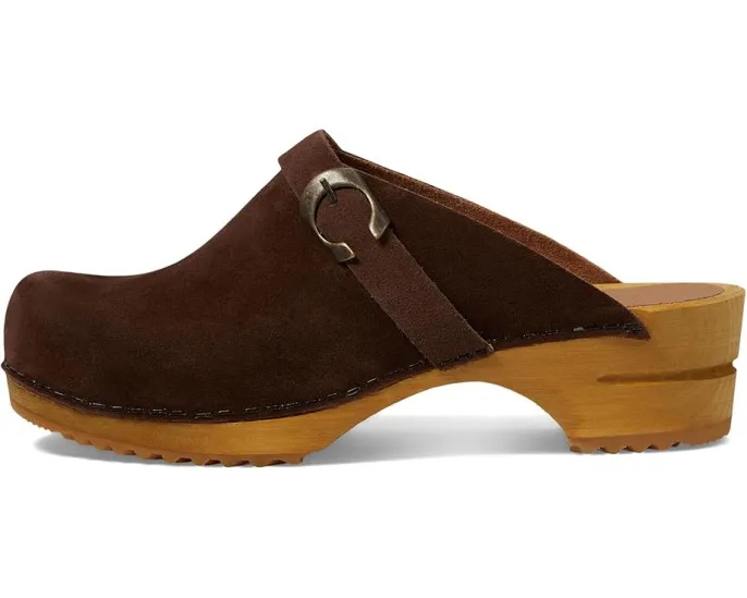 Sanita Hedi Сабо из замши на деревянной подошве с пряжкой