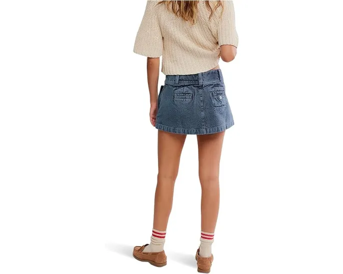 Мини-юбка Dream Weaver от Free People из хлопкового твила в морском стиле