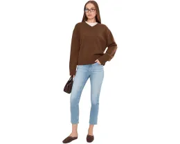 Джинсы Mari Mid-Rise Slim Straight Crop с прямой средней посадкой и укороченными штанинами в цвете Cruiser
