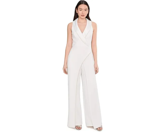 Комбинезон Pearl Crepe с жемчужным декором от Adrianna Papell