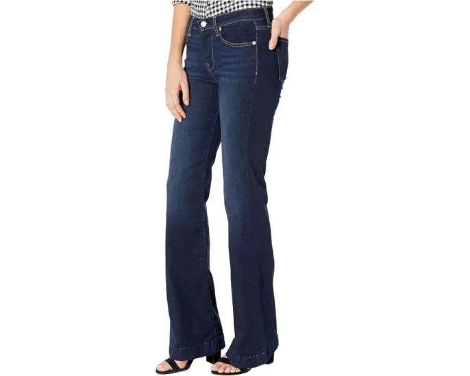 Женские джинсы 7 For All Mankind Tailorless Dojo с укороченной длиной и эффектом поношенности