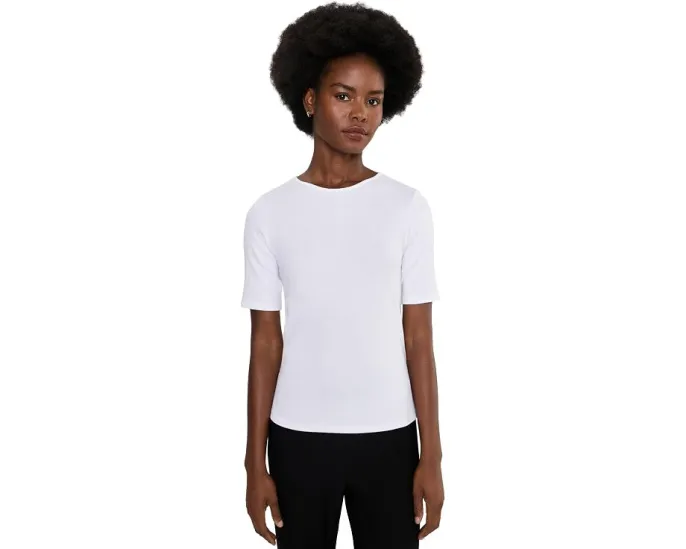 Топ с круглым вырезом Organic Cotton Stretch Rib от Eileen Fisher