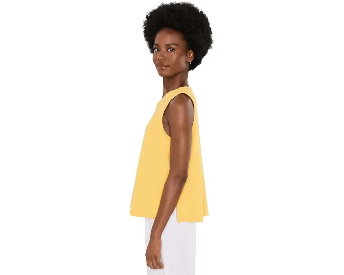Топ Eileen Fisher Garment Dyed Terry Crew Neck глубокого синего цвета