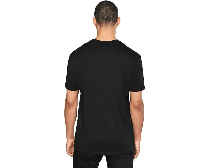 Футболка Armani Exchange черная с золотым логотипом из мягкого хлопка