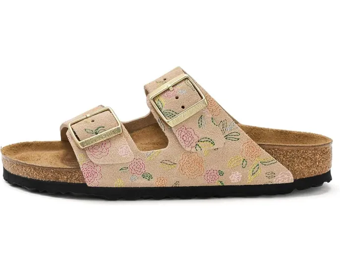 Сандалии Birkenstock Arizona Flower Print из замши с цветочным принтом