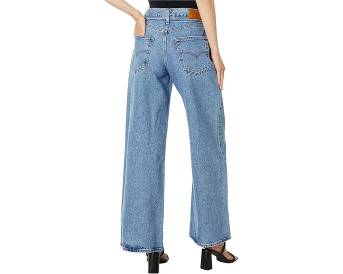 Брюки Levi's XL Straight из искусственной кожи с завязкой на талии